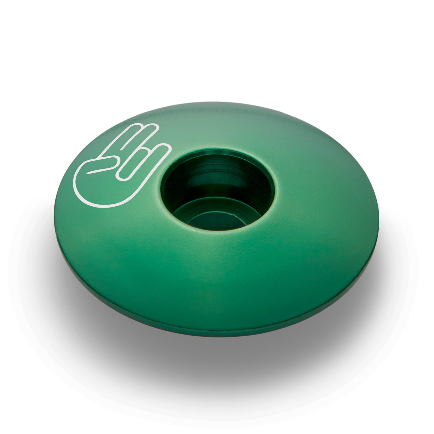 Dark green bike stem cap made from aluminum designed to add safety and style to your bike.
