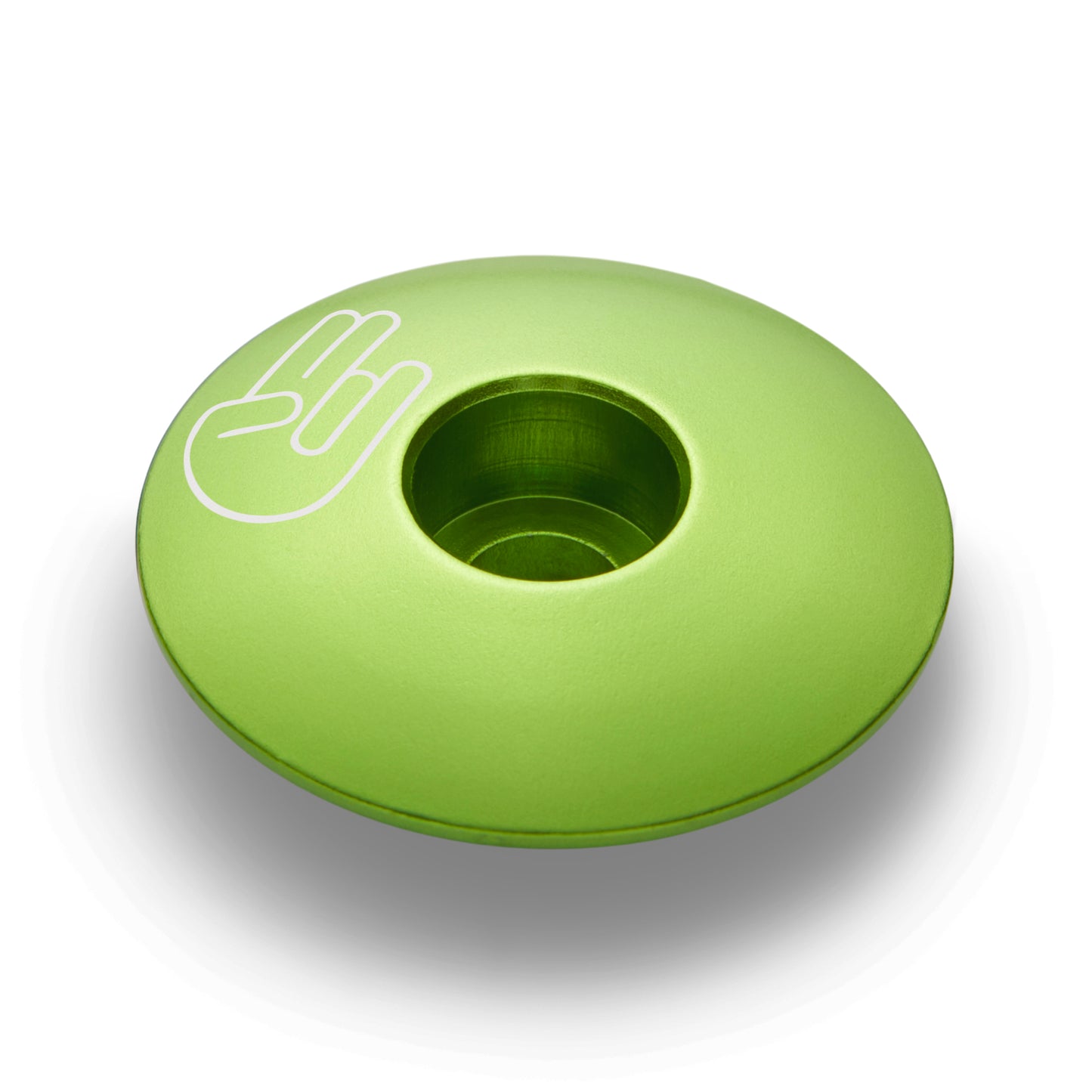 Lime green bike stem cap crafted from strong aluminum is ideal for safe and custom cycling setups.