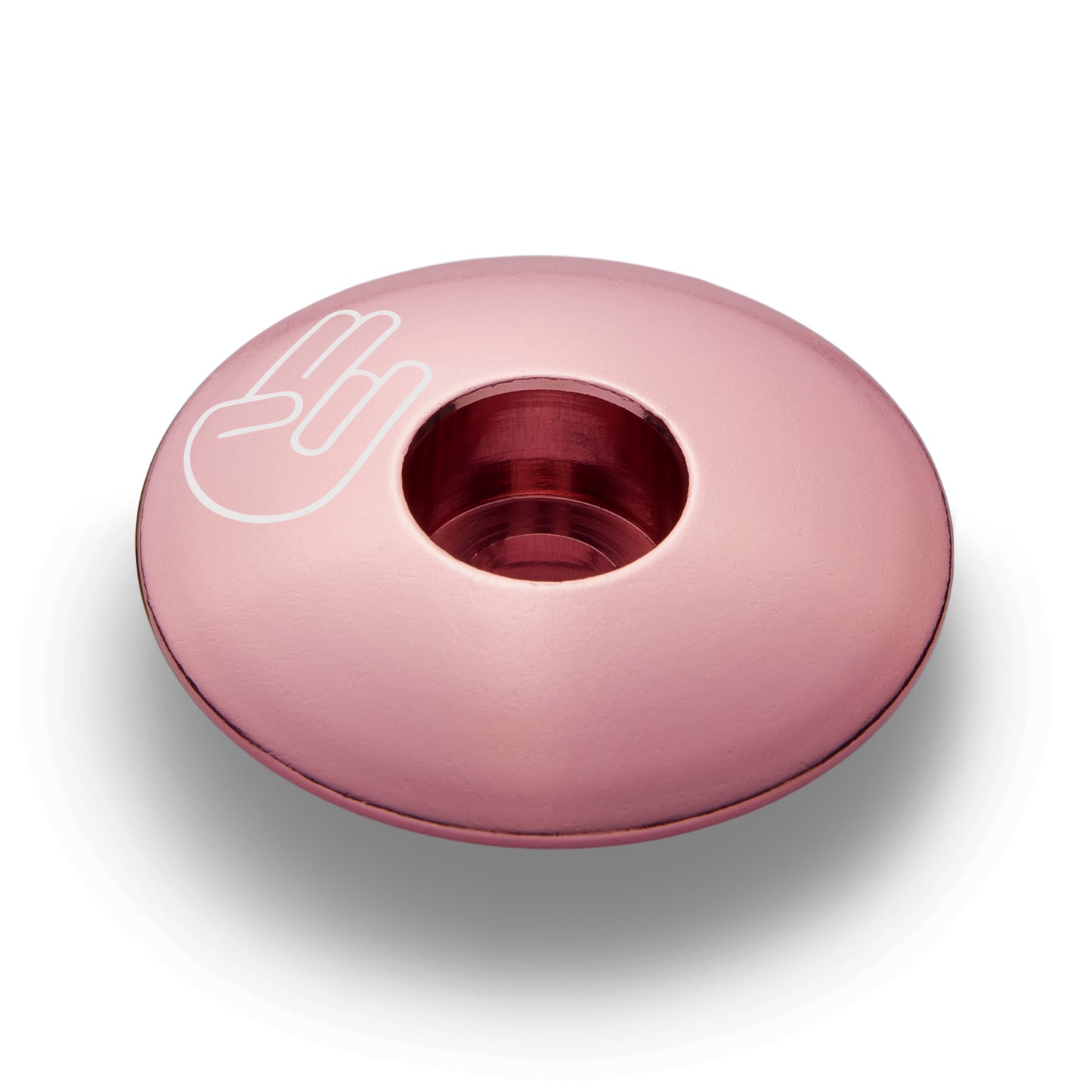 Pink bike stem cap crafted from lightweight aluminum a stylish addition to your bicycle components.