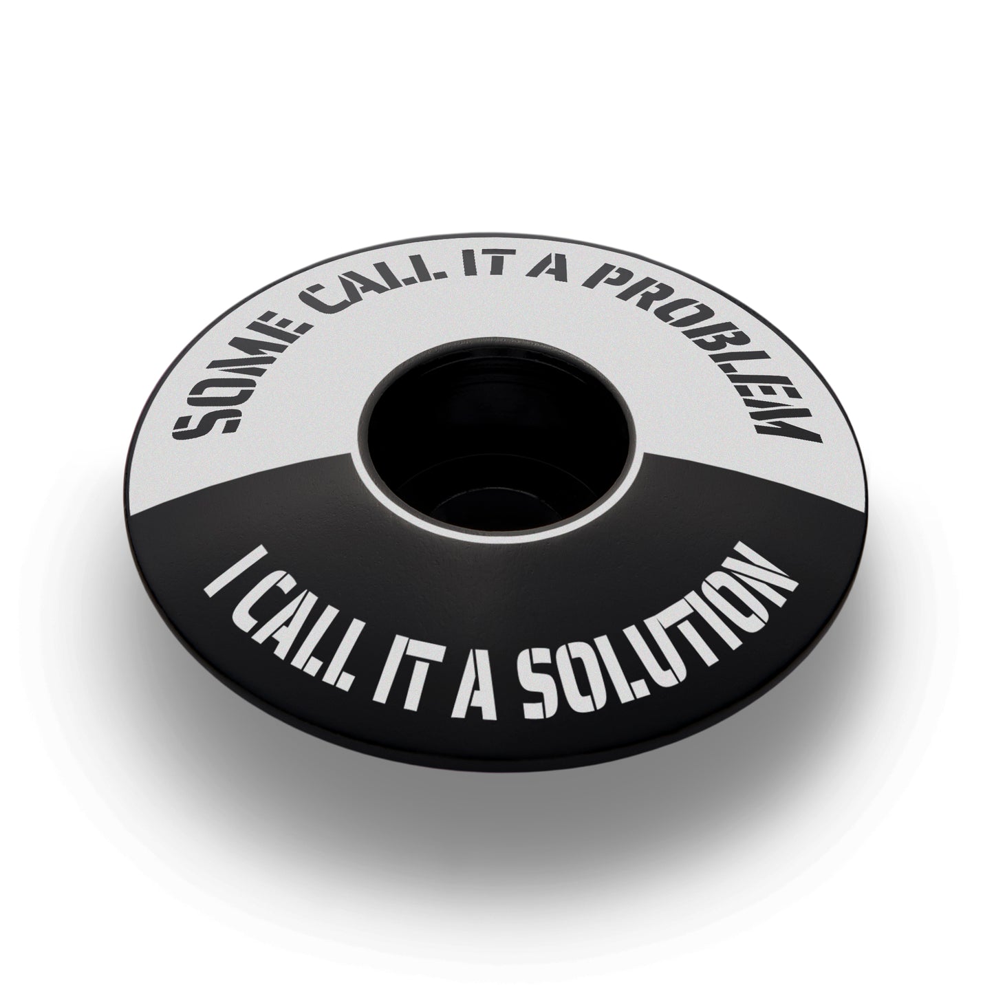 Black bicycle headset cap for a custom bike stem cap with a perfect fit for your ride.