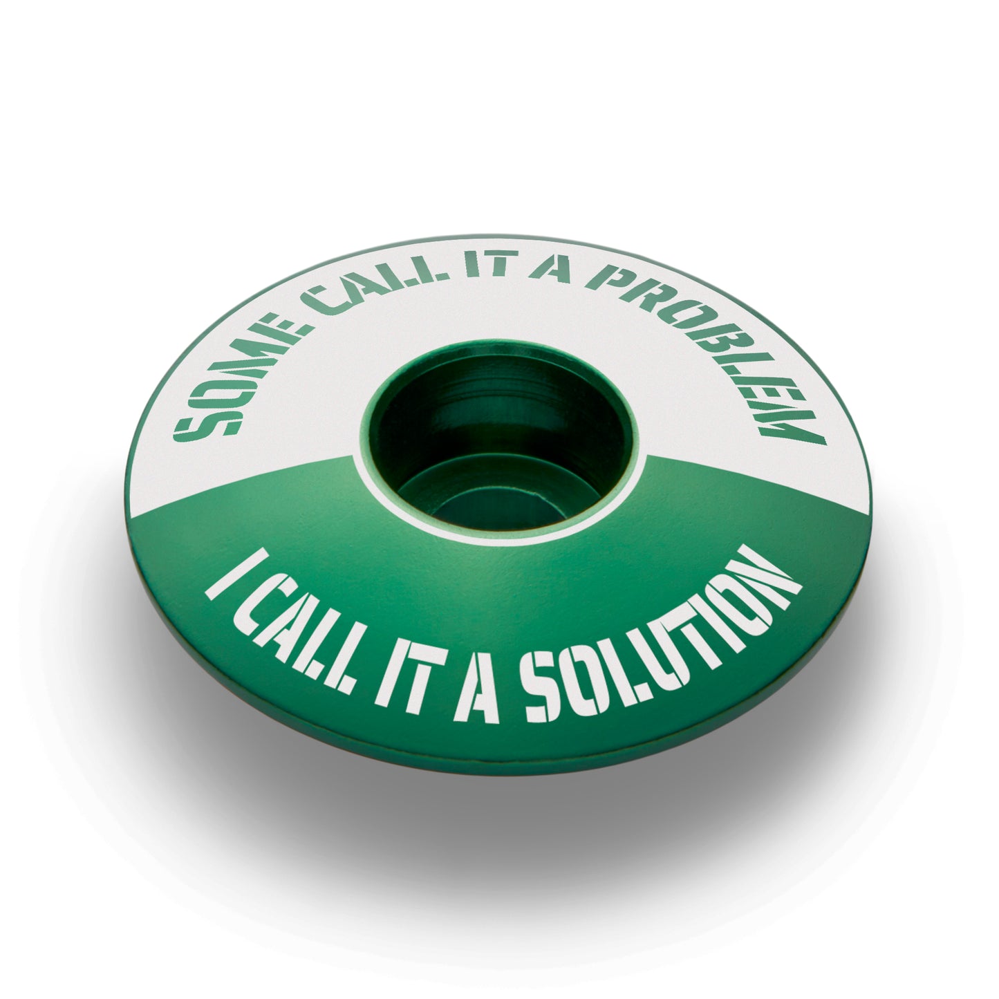 Dark green bicycle headset cap adds a unique touch to your bike components and stem.