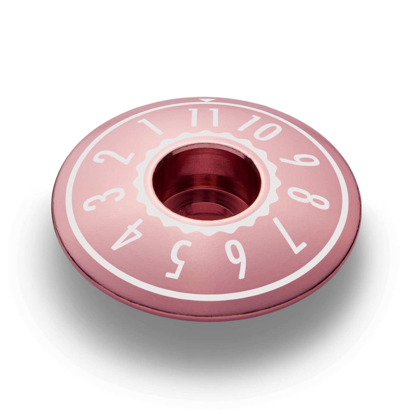 Pink bike stem cap for 1 1/8" steerer tube offering a custom look for your bicycle headset cap.