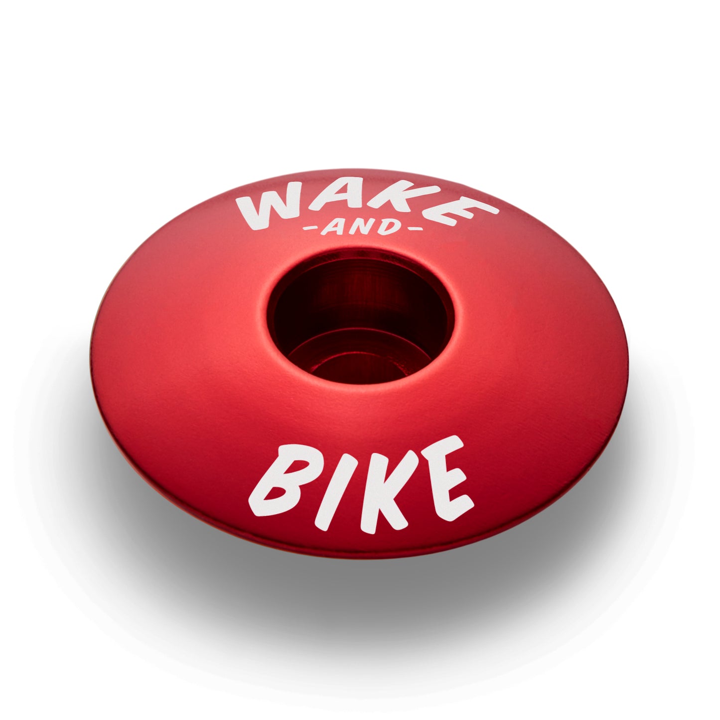Red bike headset top cap designed to be a perfect fit for your bike's stem.