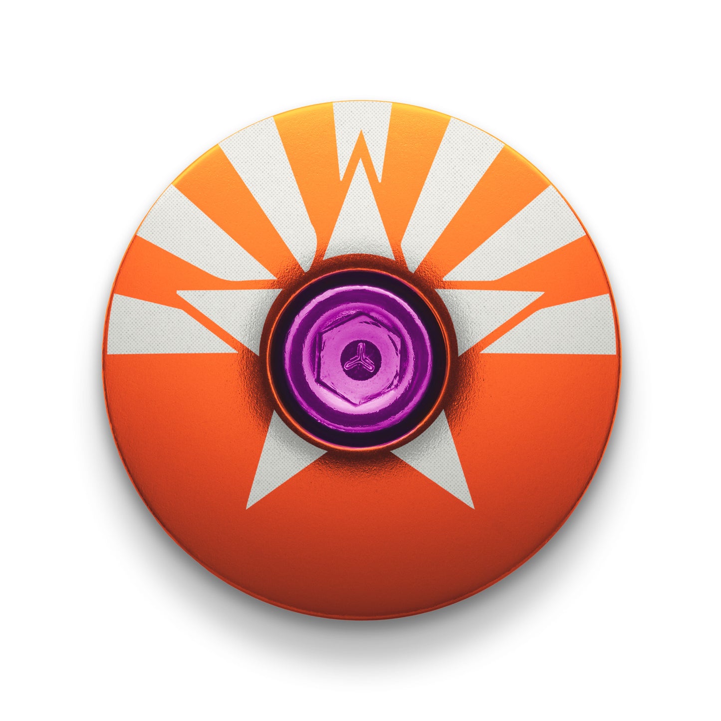 Warm burnt orange bike headset cap engraved with Arizona's iconic flag for topcap personalization.