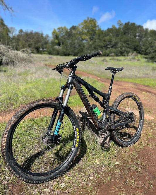 bicycle in the spring weather on the trails on a sunny day 