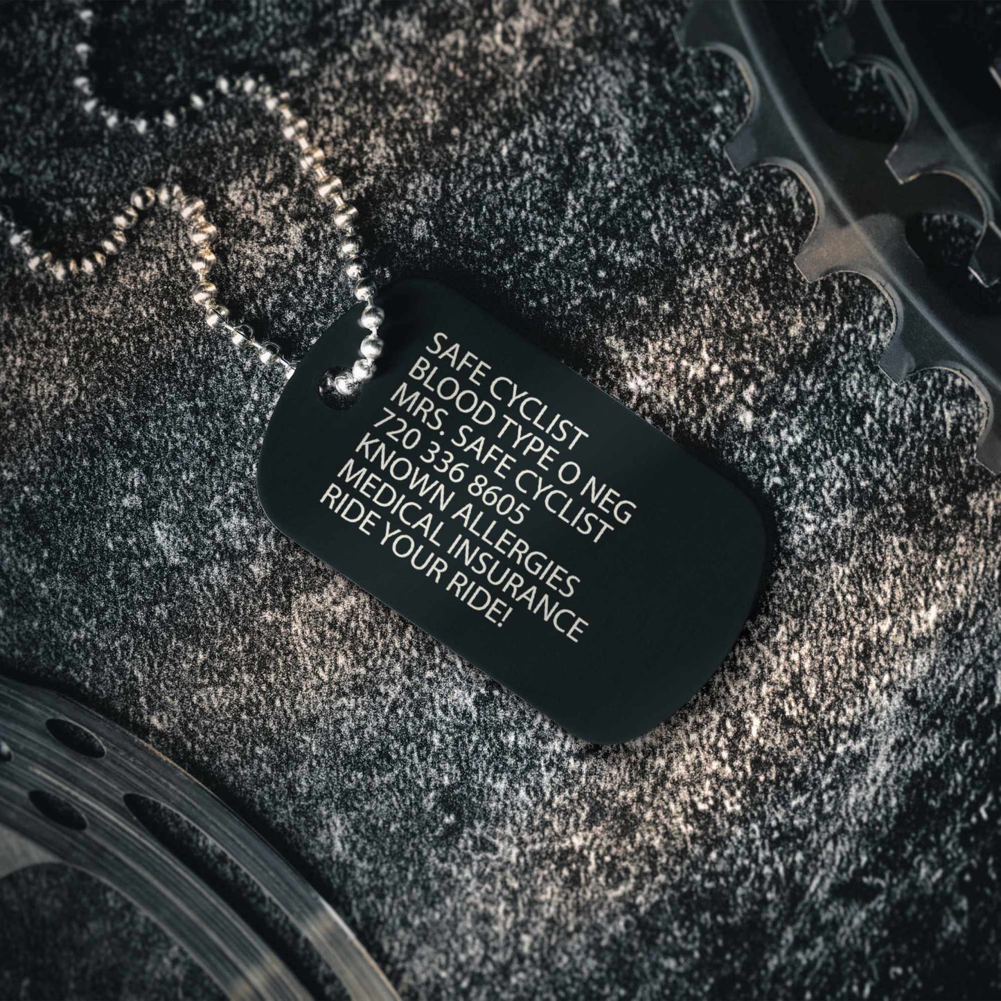 Bicycle Safety Emergency ID Tag Necklace