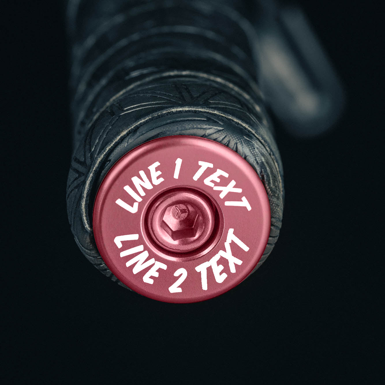 Custom brown bar end plugs for cyclists, perfect for adding a personal touch to your bike stem cap.