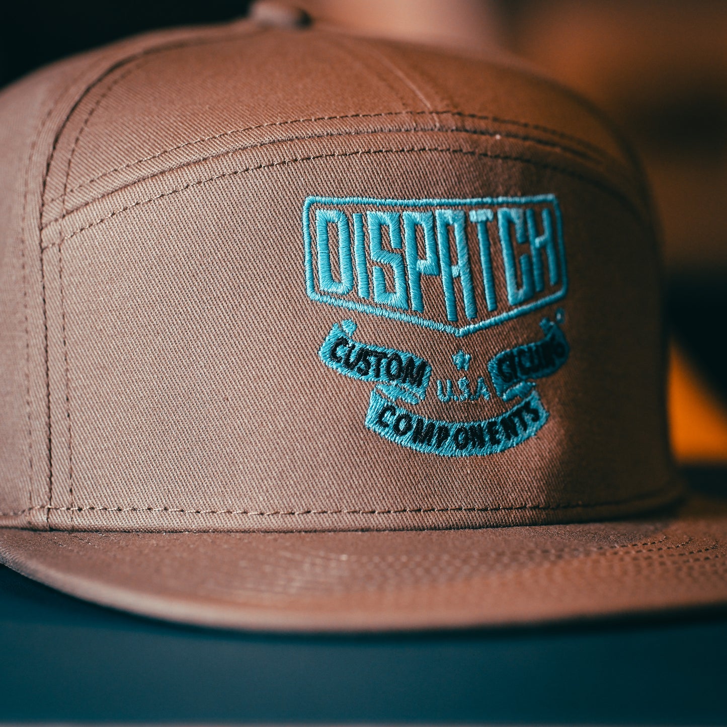 Embroidered Custom 7 Panel Hat with Dispatch Badge Logo -  Dispatch Bike