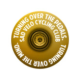 Gold top cap for bicycles, a simple and effective way to customize your bike components.