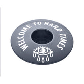 Gray bicycle headset cap designed to fit 1 1/8" steerer tubes ideal for your custom bike headset cap.