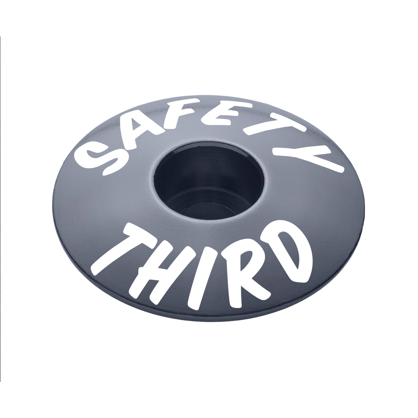 Gray headset cap for a neutral and functional addition to your bike setup with a 1 1/8" fit.