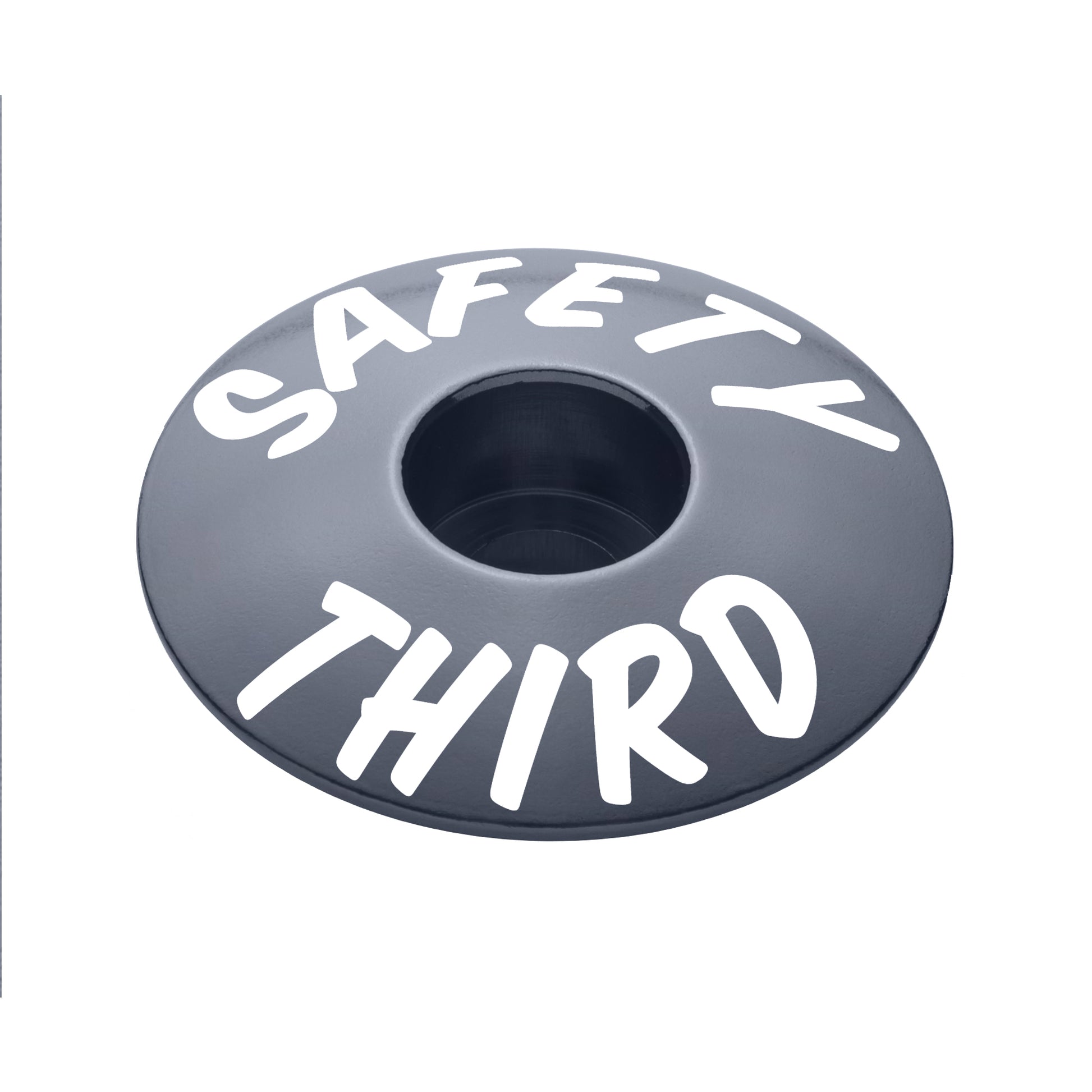 Gray headset cap for a neutral and functional addition to your bike setup with a 1 1/8" fit.