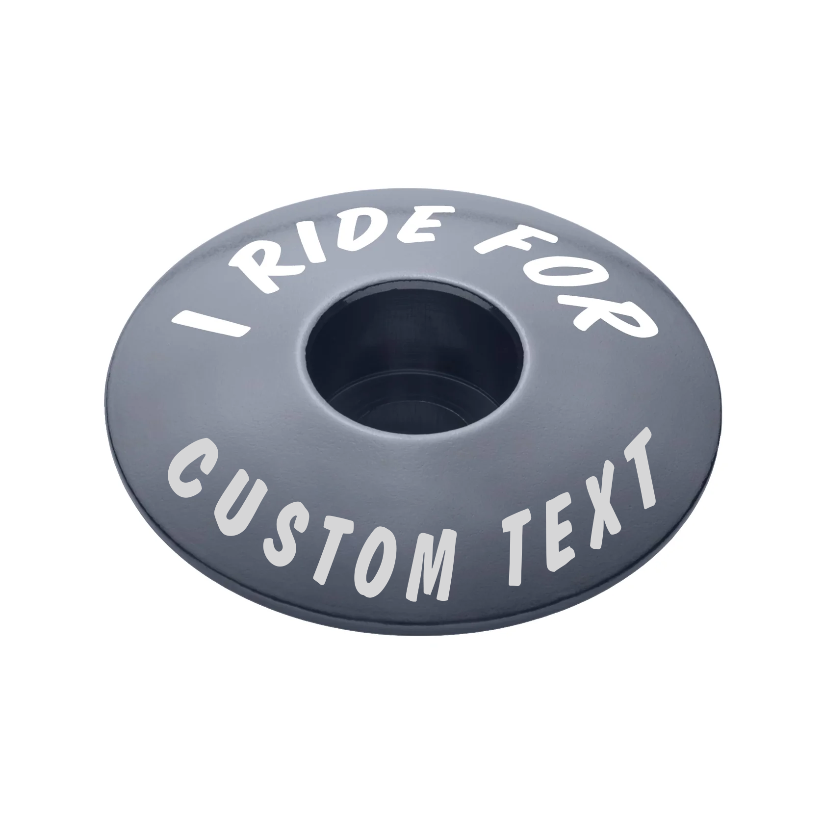 Gray headset top cap designed to upgrade and personalize your bicycle