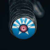 Light blue bicycle bar end plugs for drop bars or flat bars