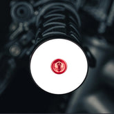 Throwback White NO TEXT/IMAGE - Red bar end plugs road bike bundle with headset cap and bolt for personalization