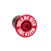 Red bike bar end plugs are ideal for mountain and road bikes