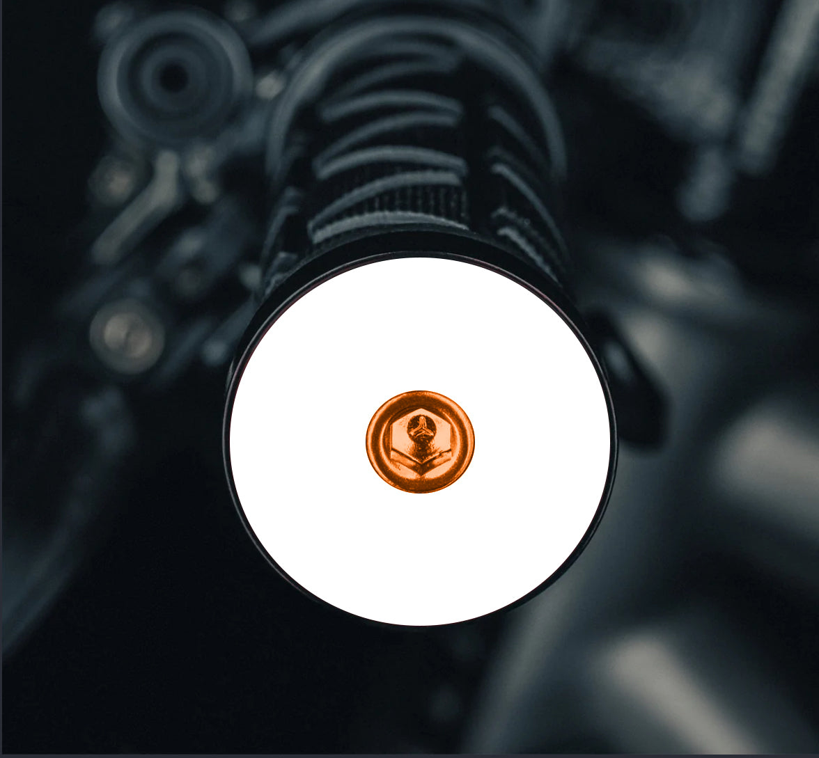 Throwback White NO TEXT/IMAGE - bicycle bar end plugs with matching headset cap and bolts perfect for road or mountain bikes