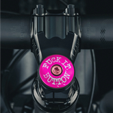Hot pink bicycle stem cap perfect for custom bike accessories