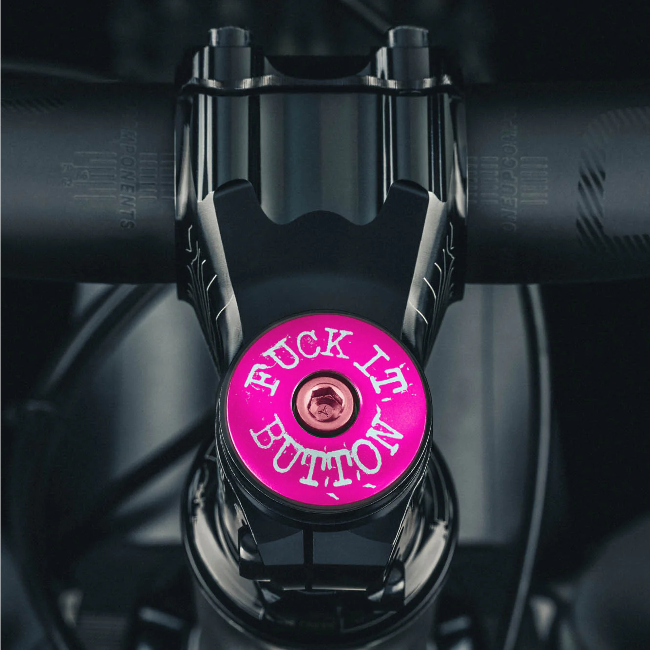 Hot pink bicycle stem cap perfect for custom bike accessories