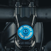 Pop Wheelies Drink Bourbon Bicycle Headset Cap for a sleek customization of mountain or road bikes.