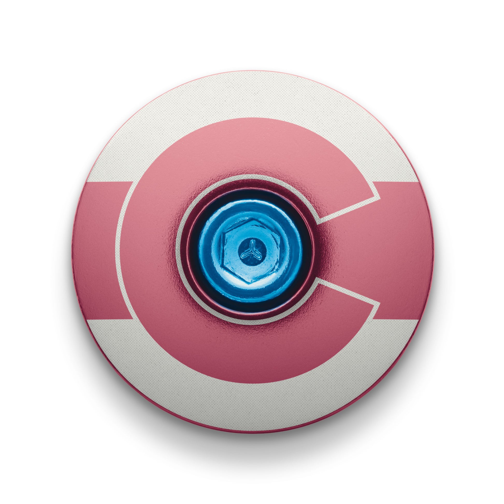 Pink Colorado flag stem cap for road and mountain bikes