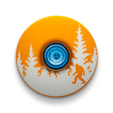 Orange headset top cap with Bigfoot design perfect for customizing your bike stem.