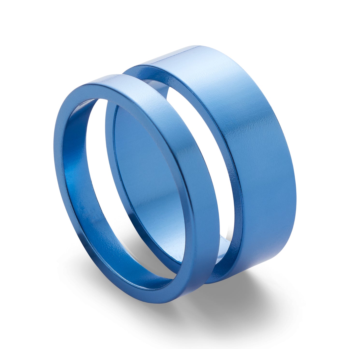 Custom Blue MTB 10mm Headset Spacers with Skull Design