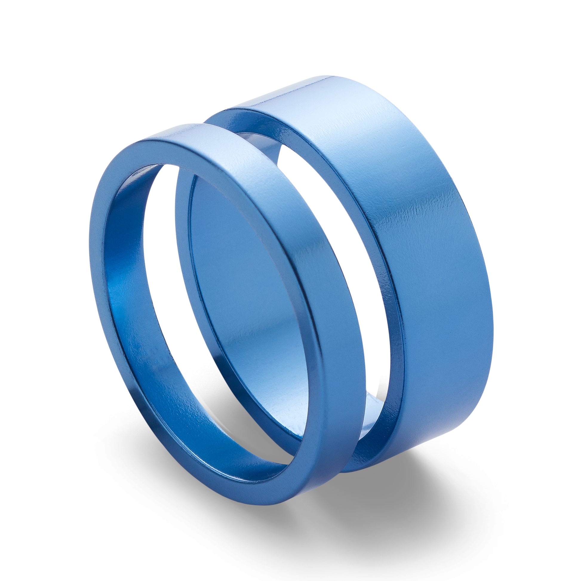 Custom Blue MTB 10mm Headset Spacers with Skull Design