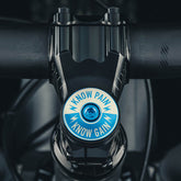 Know Pain, Know Gain Bicycle Headset Cap -  a symbol of resilience for serious cyclists.