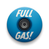 The blue top cap for bicycles made with lightweight 6061 aluminum.