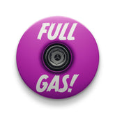 Purple bicycle stem cap for mountain or road bike customization.