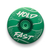 Dark green stem cap for bikes adds a unique style to your ride.