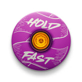 Purple top cap for bikes fits securely and adds personality to your ride.