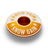 Gold Know Pain Know Gain bike headset top cover, made to fit 1 1/8" steerer tubes.