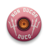 Non Ducor, Duco Custom Bicycle Headset Cap -  Pink stem top cap engraved with "No Bad Rides" for a meaningful bicycle upgrade.