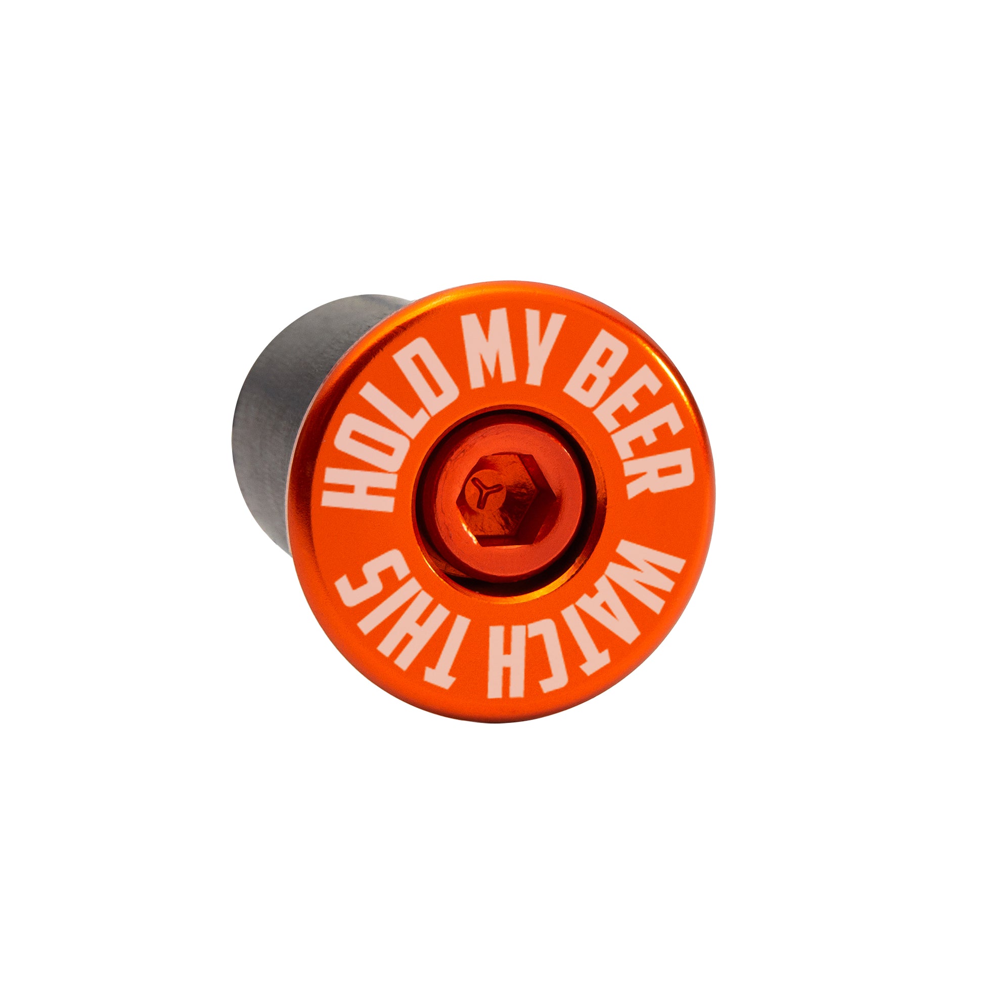 Orange bar end plugs road bike riders can rely on for durability.