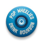 Blue bike headset cap crafted for a sleek customization of mountain or road bikes.
