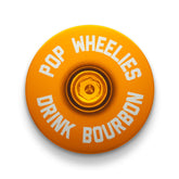 Gold bike stem cap for a bright and personalized bike setup upgrade.