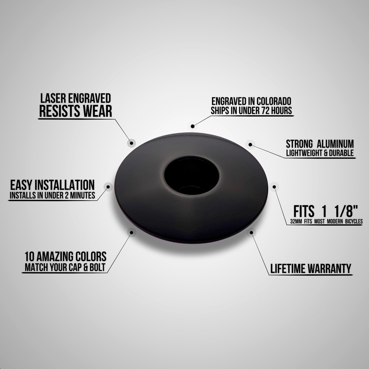Ride Ass Eat Fast Bicycle Headset Cap -  Infographic image