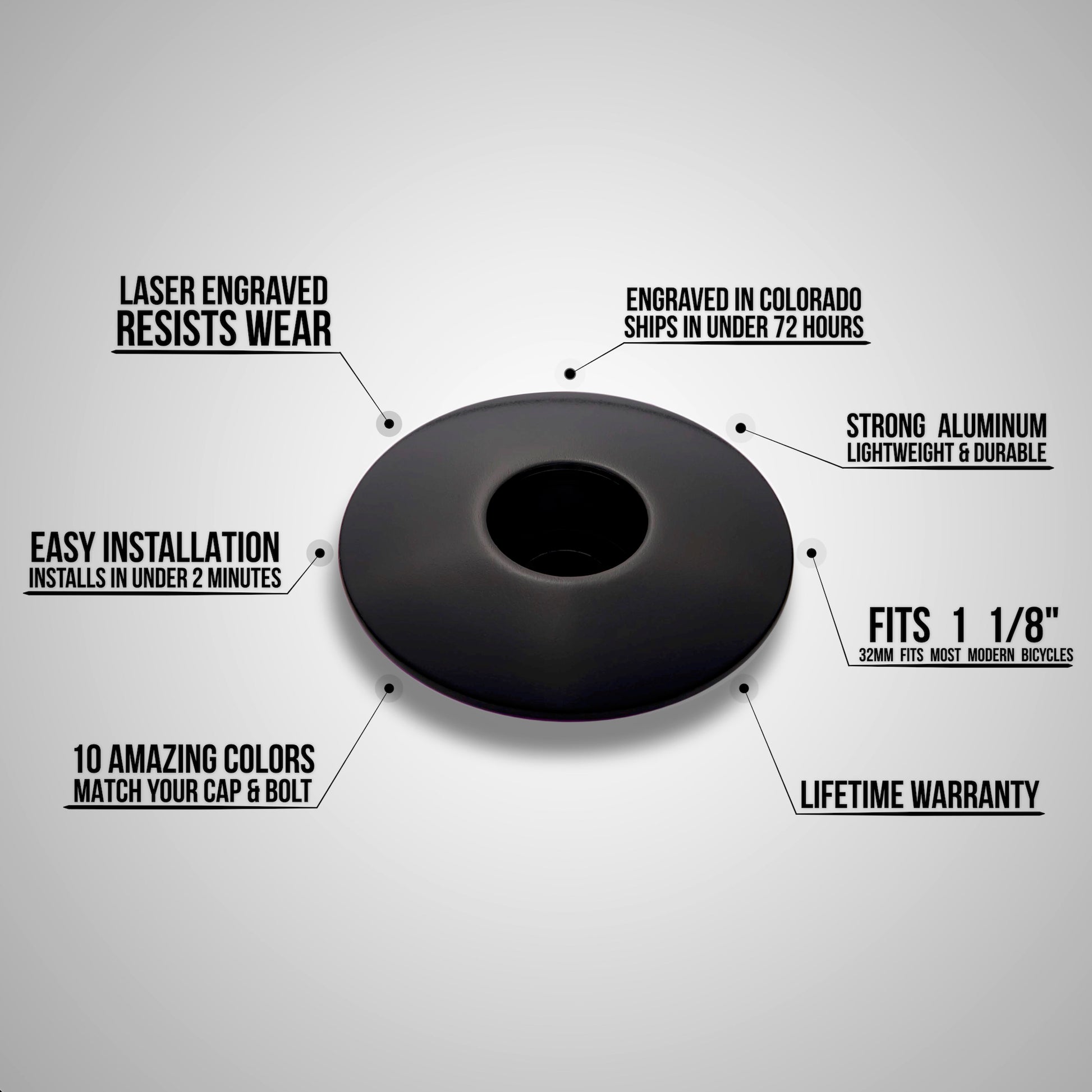 Ride Ass Eat Fast Bicycle Headset Cap -  Infographic image