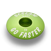 The lime green top cap for the bike headset, is lightweight and strong, a great addition to your custom stem cap collection.
