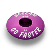 Purple custom stem cap made from durable aluminum, adding a unique touch to your bike headset top cover.