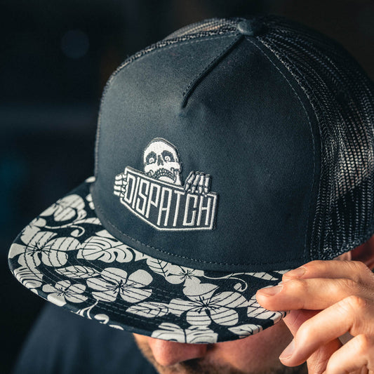 Dispatch Skalli Skeleton Mascot Logo 5 panel Hat