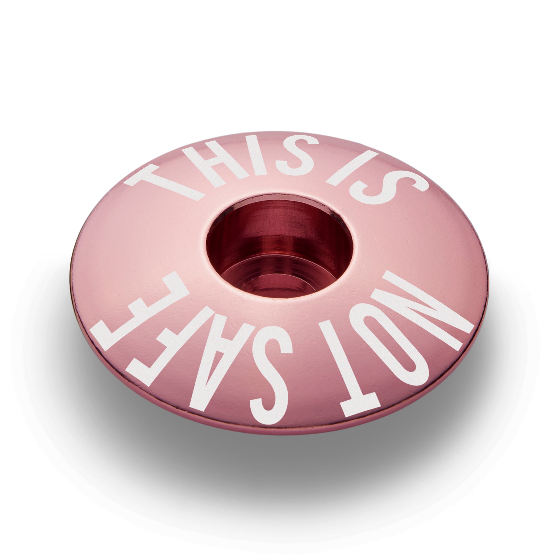 Pink stem top cap for a personalized touch to your bicycle.