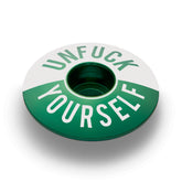 bike headset cap for 1 1/8-inch steerer tube made of durable 6061 aluminum with a unique design.