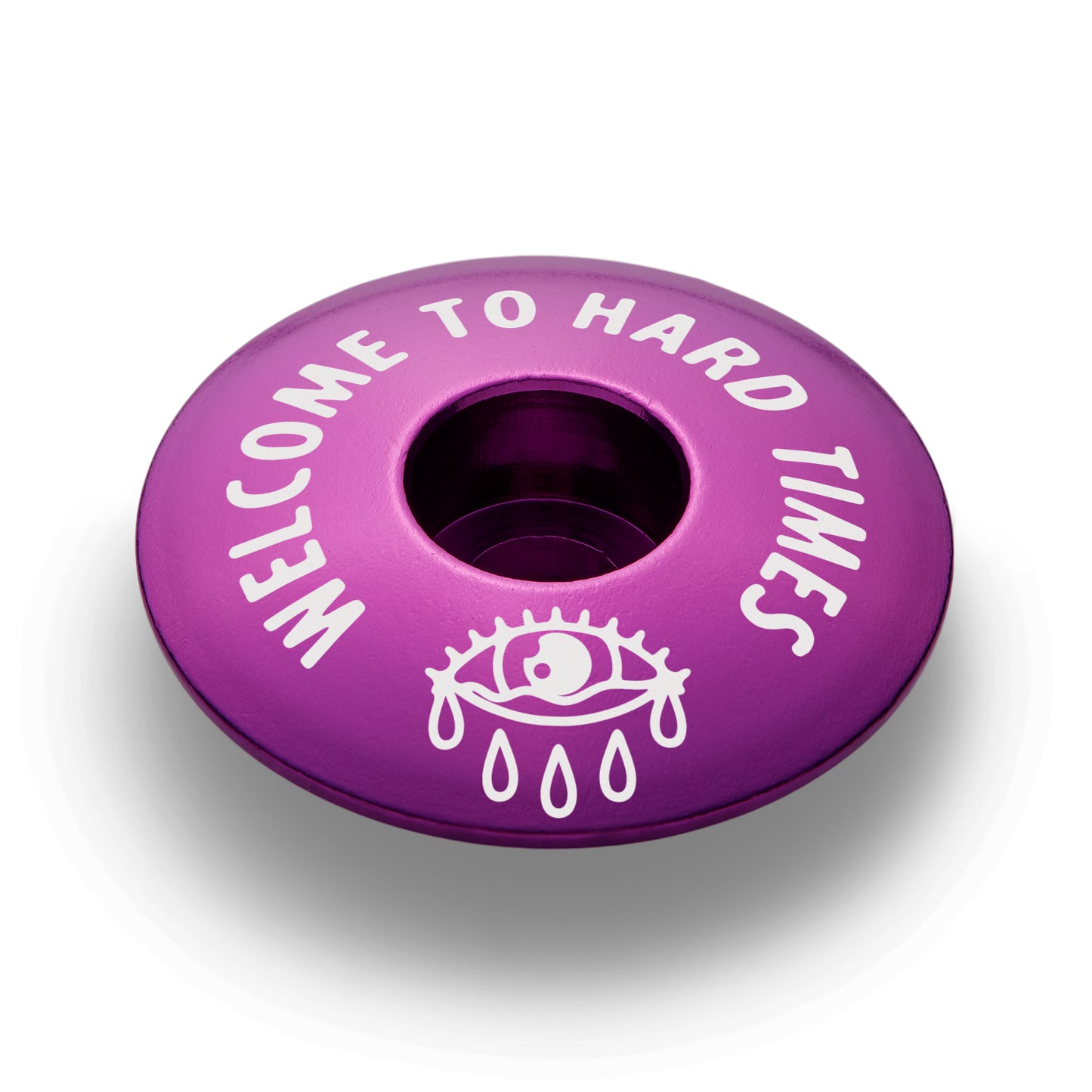 Purple bicycle headset cap designed to fit 1 1/8" steerer tubes the perfect custom top cap for your bike.